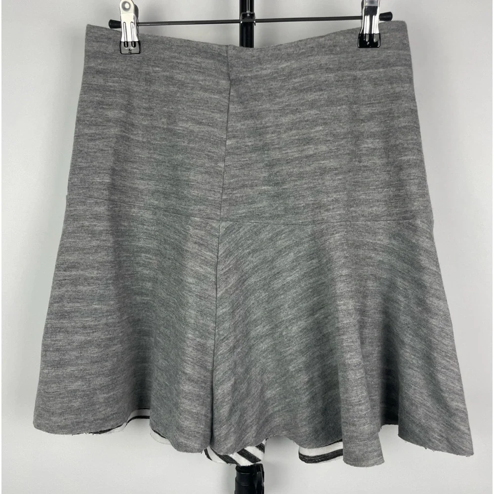 Juicy Couture Gray A-Line Retro Soft Knit Gray Jersey Skater Raw Hem‎ Skirt